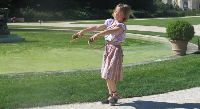 A girl skipping rope